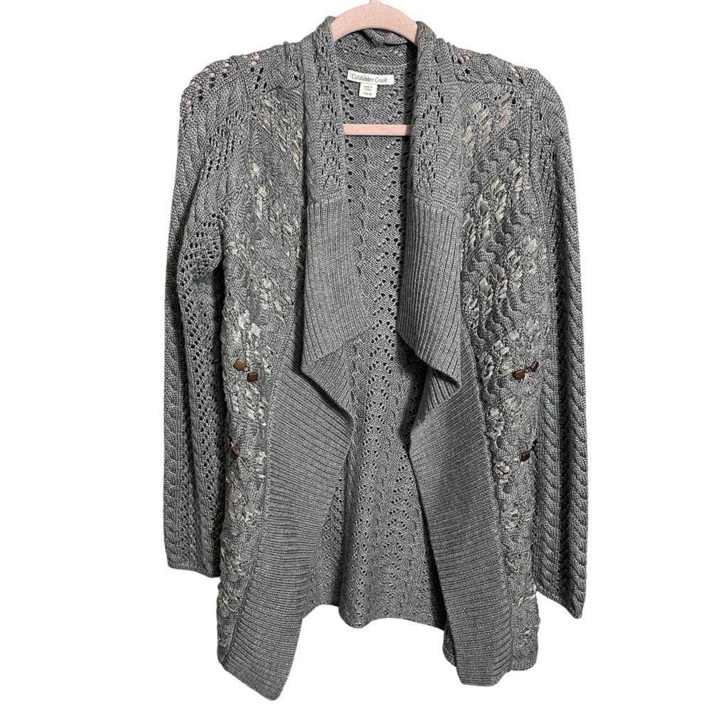 Coldwater Creek Open Cardigan Sweater Wool Blend Small